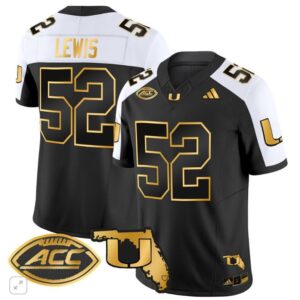 Ray Lewis  #52 Miami Hurricanes Vapor ACC Patch   Black Alternate