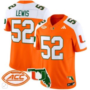 Ray Lewis  #52 Miami Hurricanes Vapor ACC Patch   Orange Alternate