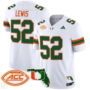 Ray Lewis  #52 Miami Hurricanes Vapor ACC Patch   White