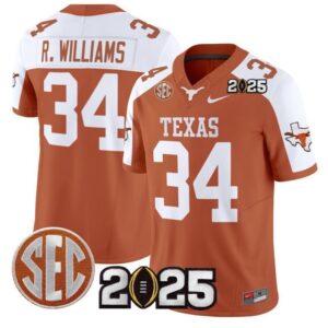 Ricky Williams  #34 Texas Longhorns 2025 CFP Final Patch   Orange Alternate