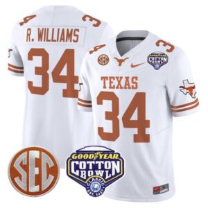Ricky Williams  #34 Texas Longhorns Cotton Bowl Patch College   White