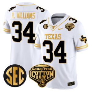 Ricky Williams  #34 Texas Longhorns Cotton Bowl Patch College   White Gold