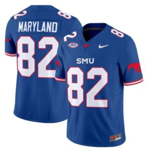 RJ Maryland  #82 SMU Mustangs Icy Whites Vapor College   Blue