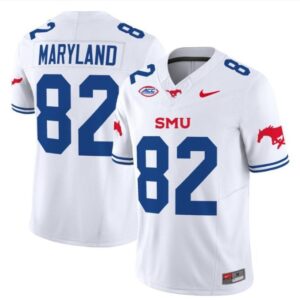 RJ Maryland  #82 SMU Mustangs Icy Whites Vapor College   White