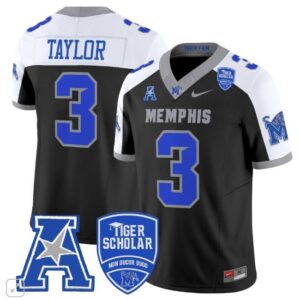 Roc Taylor  #3 Memphis Tigers Vapor Patch College  All  Black Alternate