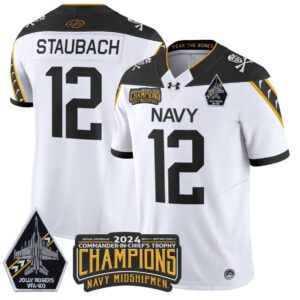 Roger Staubach  #12 Navy Midshipmen Jolly Rogers Champions Patch   White