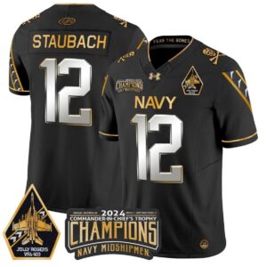 Roger Staubach  #12 Navy Midshipmen Jolly Rogers Champions Patch  Black Limited