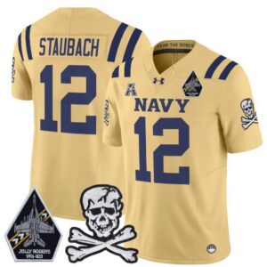 Roger Staubach  #12 Navy Midshipmen Vapor Patch College   Gold