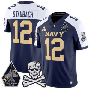 Roger Staubach  #12 Navy Midshipmen Vapor Patch College   Navy Alternate