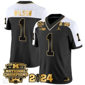 Roman Wilson  #1 Michigan Wolverines 2024 CFP National Champions Vapor  Black Alter