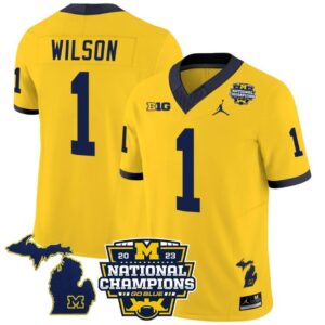 Roman Wilson  #1 Michigan Wolverines National Champions Vapor Map   Gold