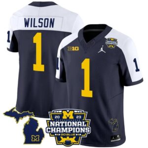Roman Wilson  #1 Michigan Wolverines National Champions Vapor Map  Navy Alternate