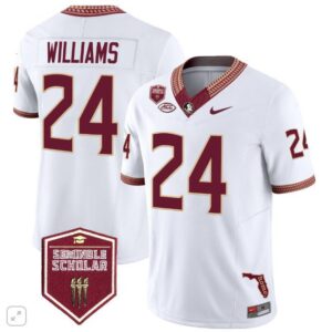 Roydell Williams  #24 Florida State Seminoles Scholar Patch Vapor   White