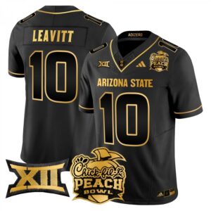 Sam Leavitt  #10 Arizona State Sun Devils 2025 Peach Bowl   Black Gold