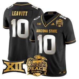 Sam Leavitt  #10 Arizona State Sun Devils 2025 Peach Bowl Gold Vapor  Black Limited