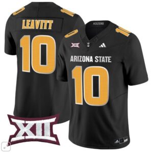 Sam Leavitt  #10 Arizona State Sun Devils Home Patch Vapor   Black