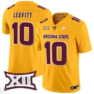 Sam Leavitt  #10 Arizona State Sun Devils Home Patch Vapor   Gold