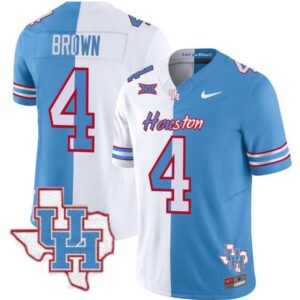 Samuel Brown  #4 Houston Cougars Oilers Inspired Vapor Map Patch   Split