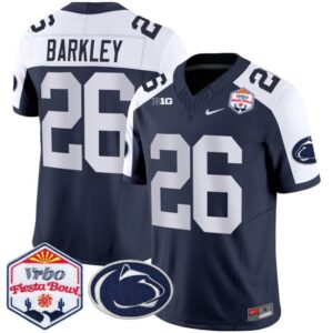 Saquon Barkley  #26 Penn State Nittany Lions Fiesta Bowl Patch   Navy Altern
