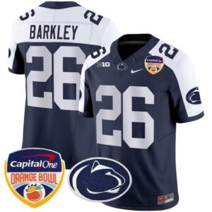Saquon Barkley  #26 Penn State Nittany Lions Orange Bowl Patch   Navy Alter
