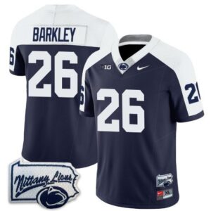 Saquon Barkley  #26 Penn State Nittany Lions Pennsylvania Map   Navy Alternate