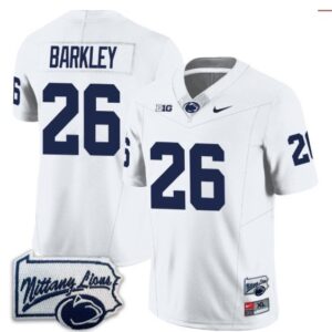Saquon Barkley  #26 Penn State Nittany Lions Pennsylvania Map   White