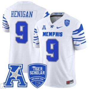 Seth Henigan  #9 Memphis Tigers Vapor Patch College  All  White