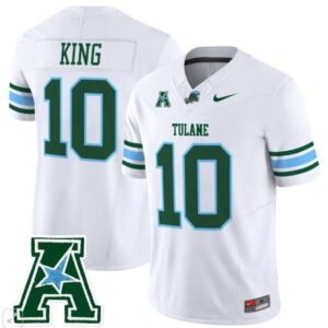 Shaun King  #10 Tulane Green Wave Home Vapor Patch   White