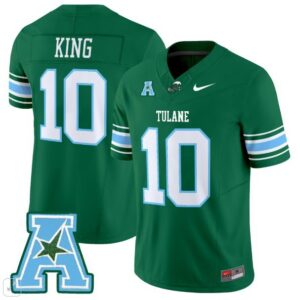 Shaun King  #10 Tulane Green Wave Home Vapor Patch College   Green