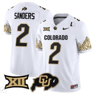 Shedeur Sanders  #2 Colorado Buffaloes Vapor Big 12 Patch   - White