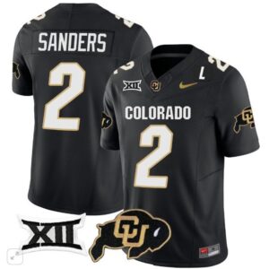 Shedeur Sanders  #2 Colorado Buffaloes Vapor Big 12 Patch   Black