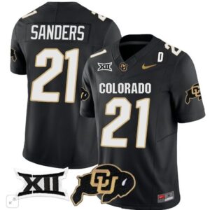 Shedeur Sanders  #21 Colorado Buffaloes Vapor Big 12 Patch   Black