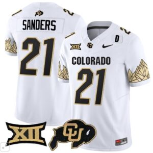 Shedeur Sanders  #21 Colorado Buffaloes Vapor Big 12 Patch  White