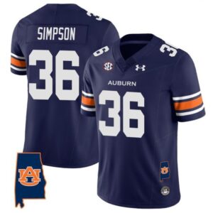 Simpson #36 Auburn Tigers Alabama Patch Vapor SEC   Navy