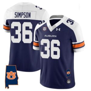 Simpson #36 Auburn Tigers Alabama Patch Vapor SEC   Navy Alternate