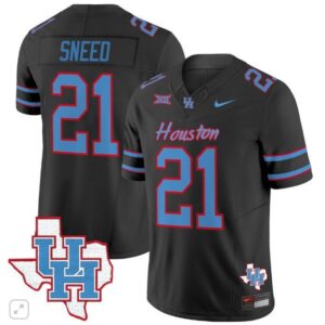 Stacy Sneed  #21 Houston Cougars Oilers Inspired Vapor Map   Black