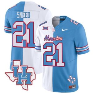 Stacy Sneed  #21 Houston Cougars Oilers Inspired Vapor Map Patch   Split