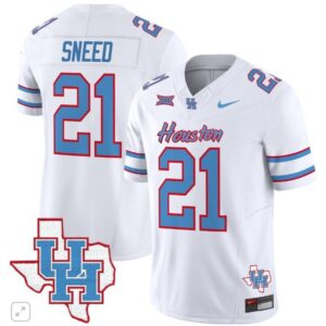 Stacy Sneed  #21 Houston Cougars Oilers Inspired Vapor Map Patch   White