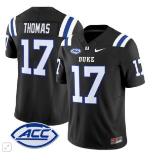 Star Thomas  #17 Duke Blue Devils ACC Vapor Patch College   Black
