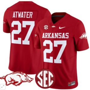 Steve Atwater  #27 Arkansas Razorbacks Home Vapor Patch College   Scarlet