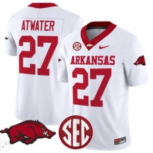 Steve Atwater  #27 Arkansas Razorbacks Home Vapor Patch College   White