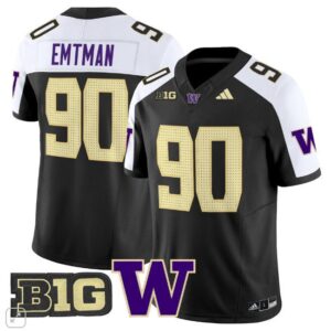 Steve Emtman  #90 Washington Huskies Home Vapor B1G Patch   Black Alternate