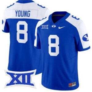 Steve Young  #8 BYU Cougars Vapor 12 Patch College   Royal Alternate