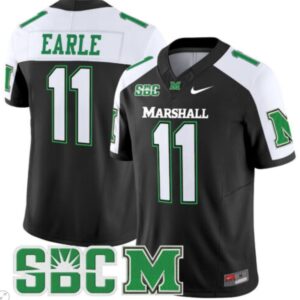 Stone Earle  #11 Marshall Thundering Herd Vapor Patch   Black Alternate