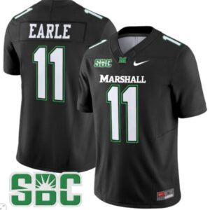 Stone Earle  #11 Marshall Thundering Herd Vapor Patch College   Black
