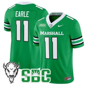 Stone Earle  #11 Marshall Thundering Herd Vapor Patch College   Green