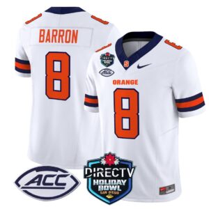 Syracuse Orange 2025 Holiday Bowl Patch Vapor   White Justin Barron  #8