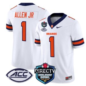 Syracuse Orange 2025 Holiday Bowl Patch Vapor   White LeQuint Allen JR.  #1