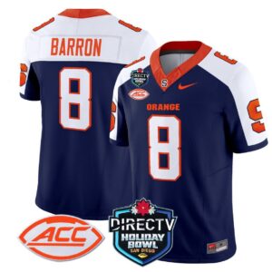 Syracuse Orange 2025 Holiday Bowl Patch Vapor  Navy Alternate Justin Barron  #8