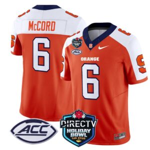 Syracuse Orange 2025 Holiday Bowl Patch Vapor  Orange Alter Kyle McCord  #6